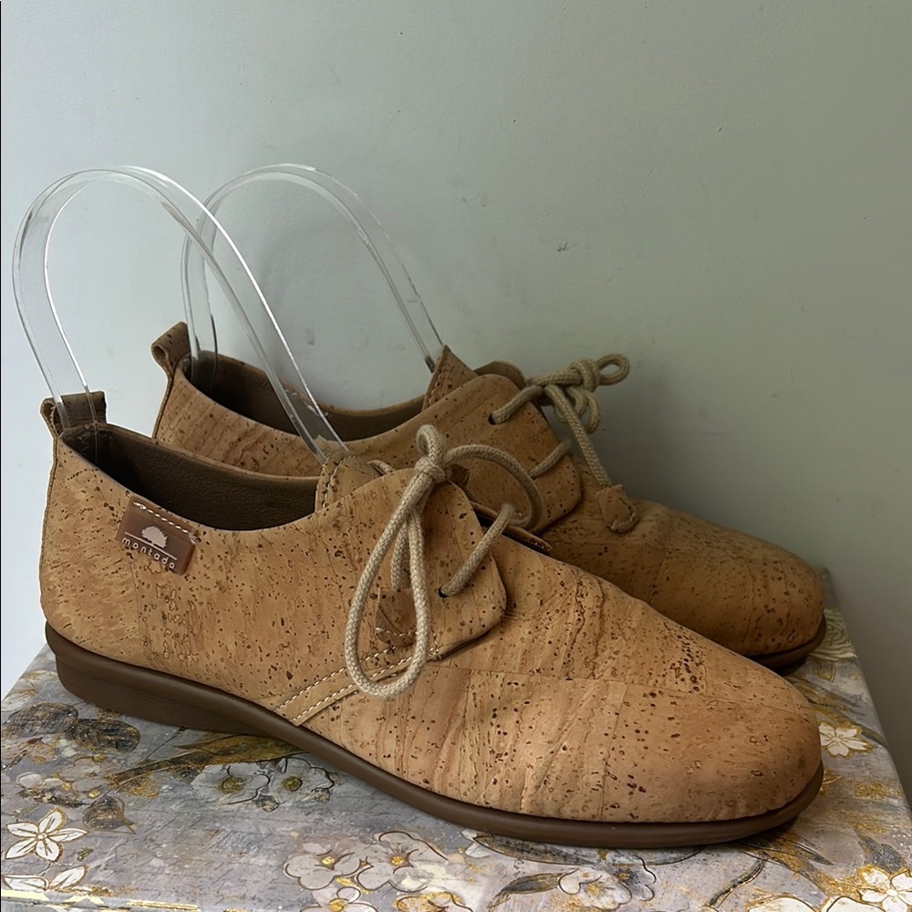 Montado Made in Portugal Tan Cork Lace Up Shoes Women's size 37/6-6.5